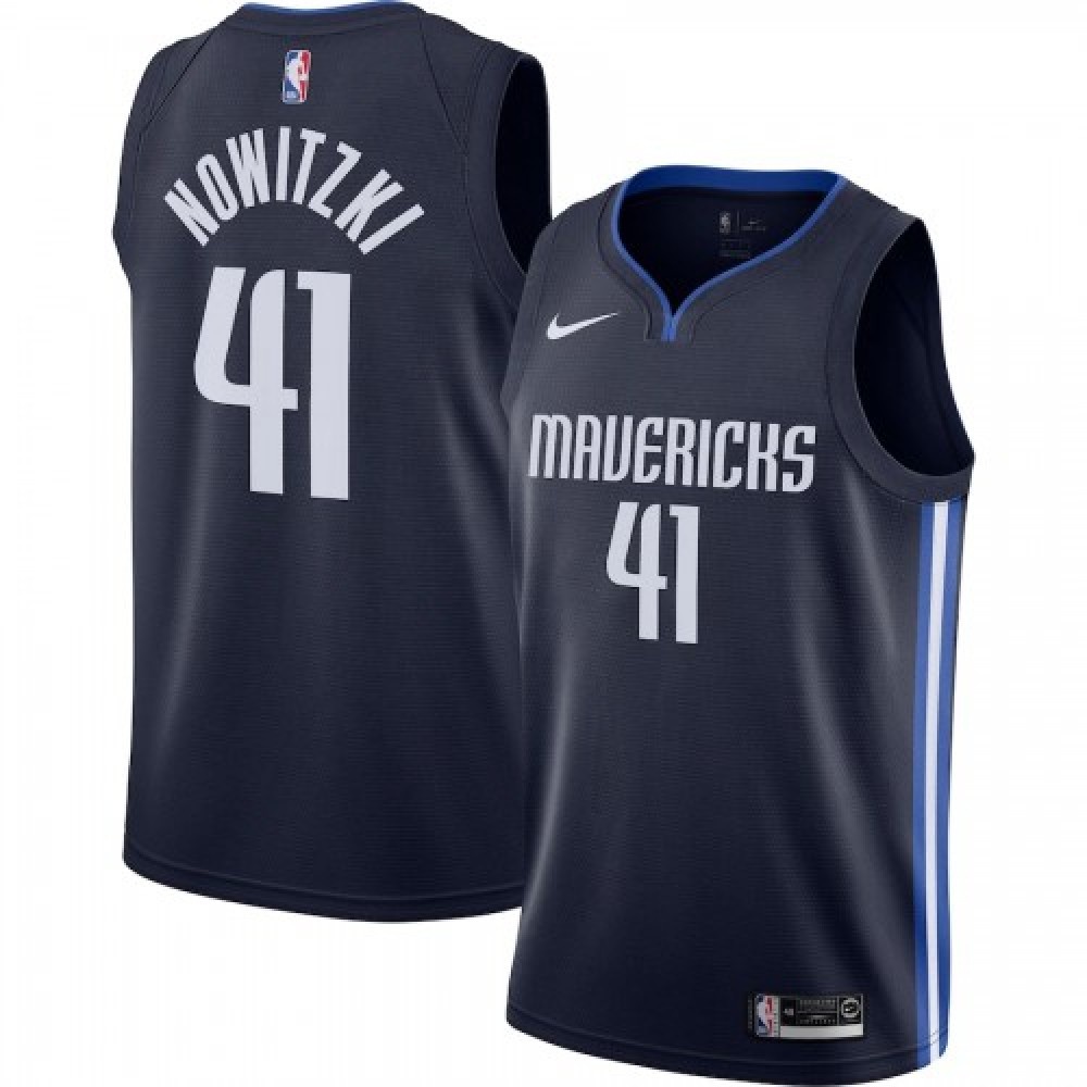 Men's Dallas Mavericks Dirk Nowitzki #41 Navy Finished Swingman Jersey - Statement Edition-Pro Kit Vault | Brand New 26/27 Sports Jerseys